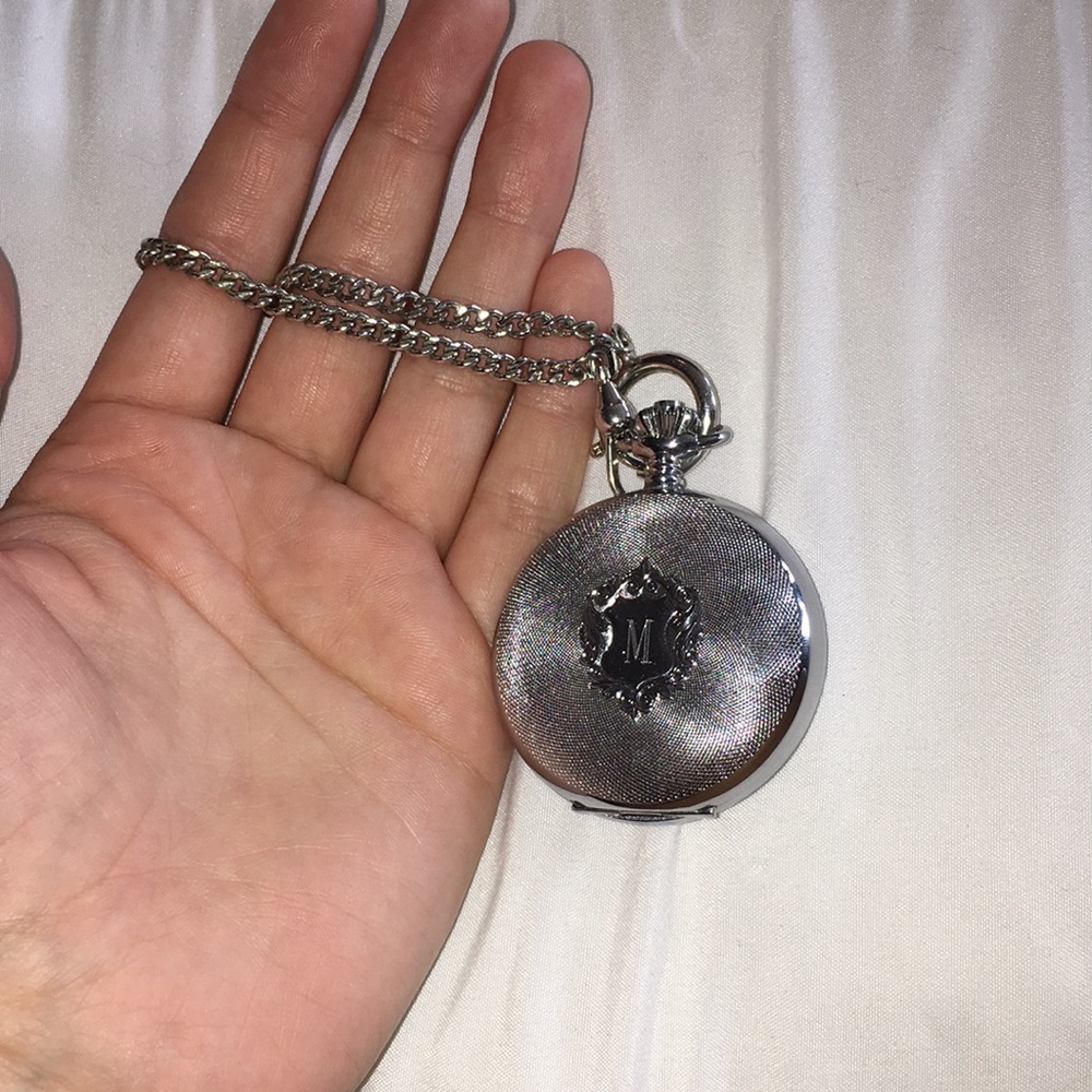 Monogram M silver pocket watch